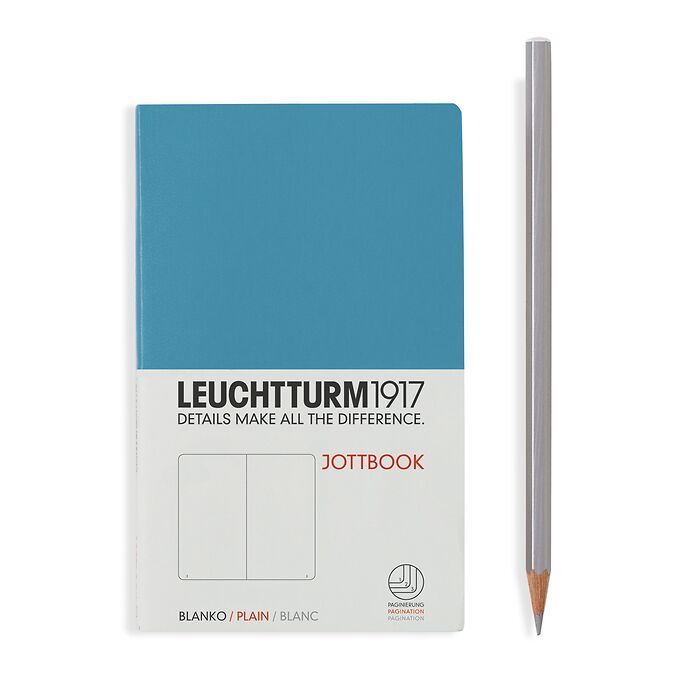 Jottbook Pocket (A6), 60 nummerierte Seiten, 16 Blatt perforiert, Nordic Blue, Blanko