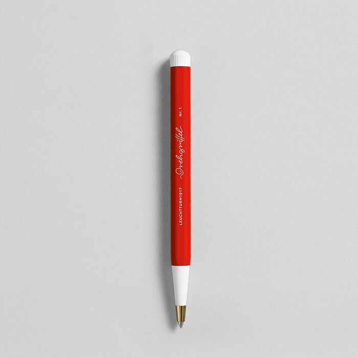 Drehgriffel Nr. 1, Rot - Gelstift mit schwarzer Tinte