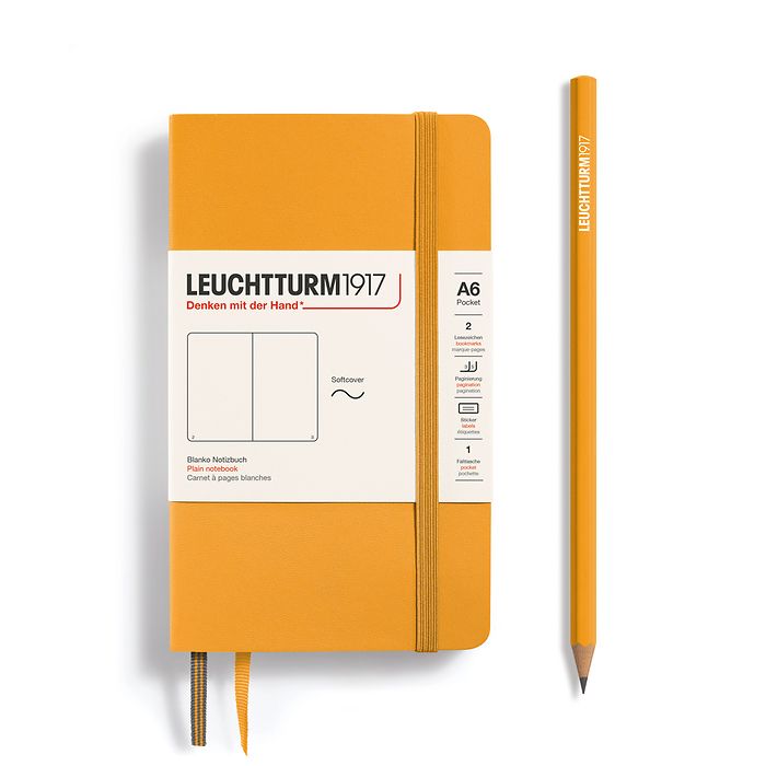 Notizbuch Pocket (A6), Softcover, 123 nummerierte Seiten, Rising Sun, Blanko