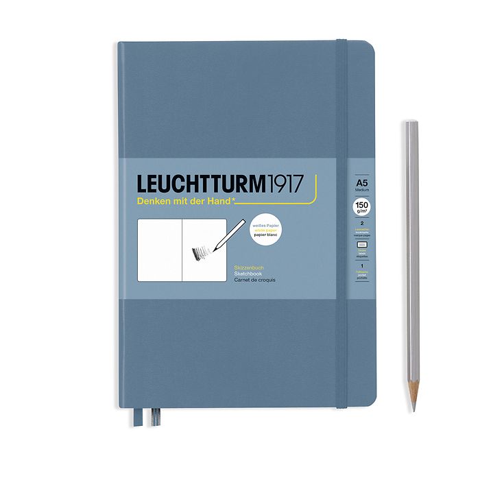 Skizzenbuch Medium (A5), Hardcover, 112 Seiten (150 g/qm), blanko, Stone Blue