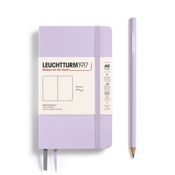 Notizbuch Pocket (A6), Softcover, 123 nummerierte Seiten, Lilac, Blanko