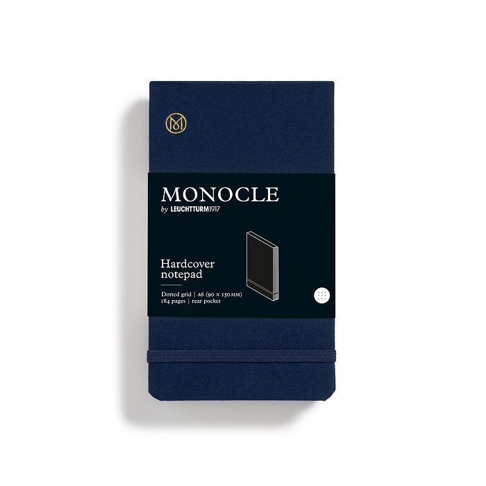 Notizblock Pocket (A6) Monocle, Hardcover, 184 nummerierte Seiten, Navy, Dotted
