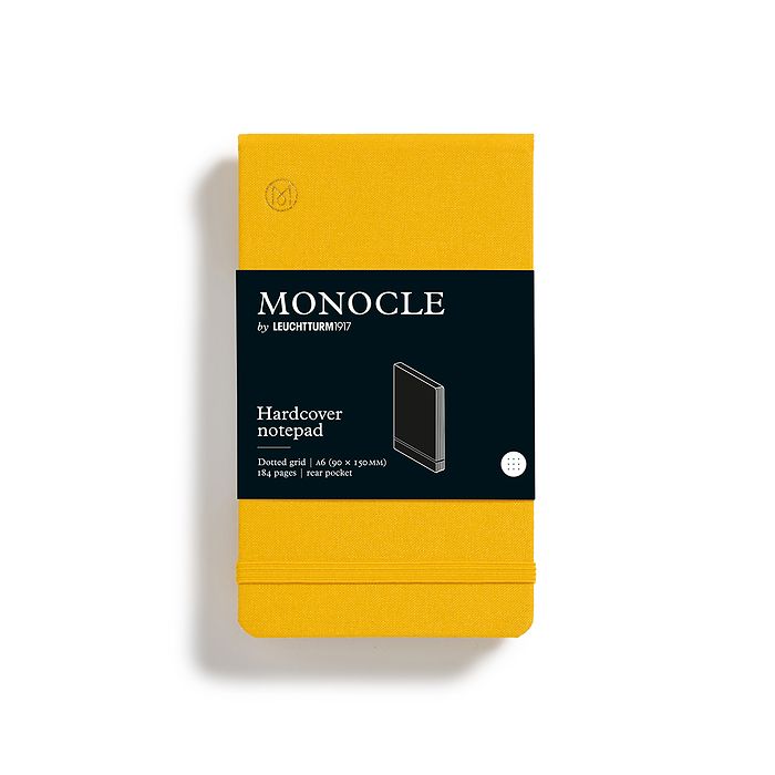 Notizblock Pocket (A6) Monocle, Hardcover, 184 nummerierte Seiten, Yellow, Dotted