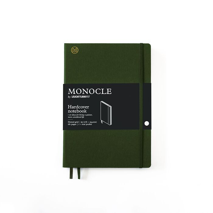 Notizbuch B5 Monocle, Hardcover, 192 nummerierte Seiten, Olive, dotted