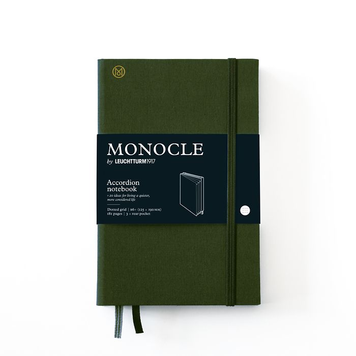 Monocle Wallet B6+, Hardcover, 192 nummerierte Seiten, Olive, dotted