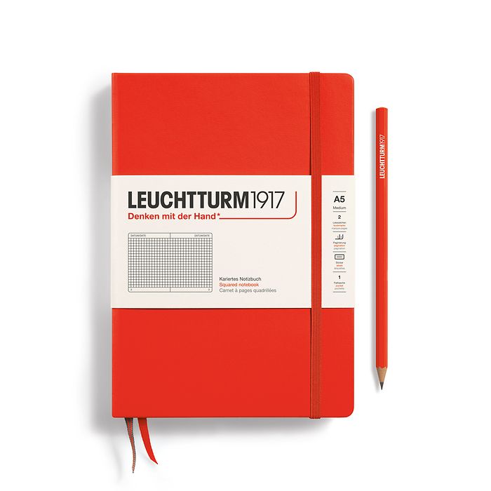 Notizbuch Medium (A5), Hardcover, 251 nummerierte Seiten, Lobster, kariert