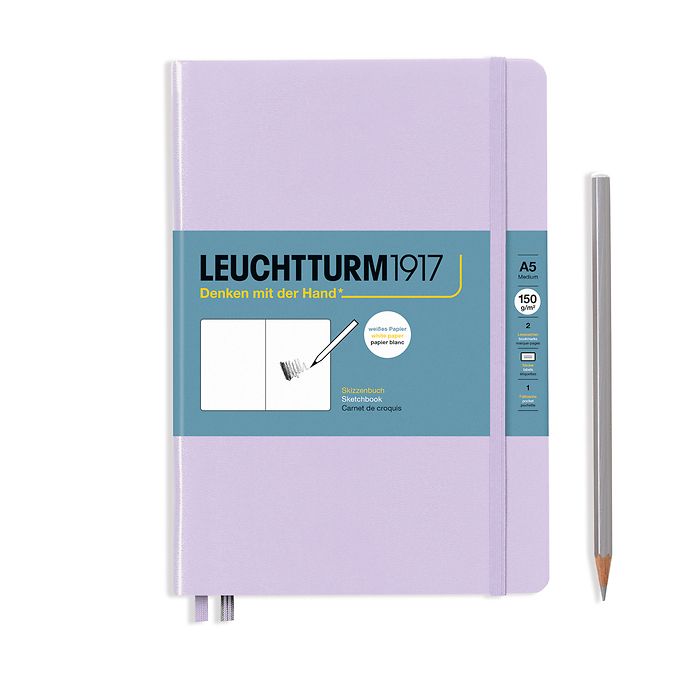 Skizzenbuch Medium (A5), Hardcover, 112 Seiten (150 g/qm), blanko, Lilac